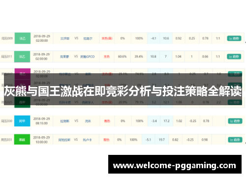 灰熊与国王激战在即竞彩分析与投注策略全解读